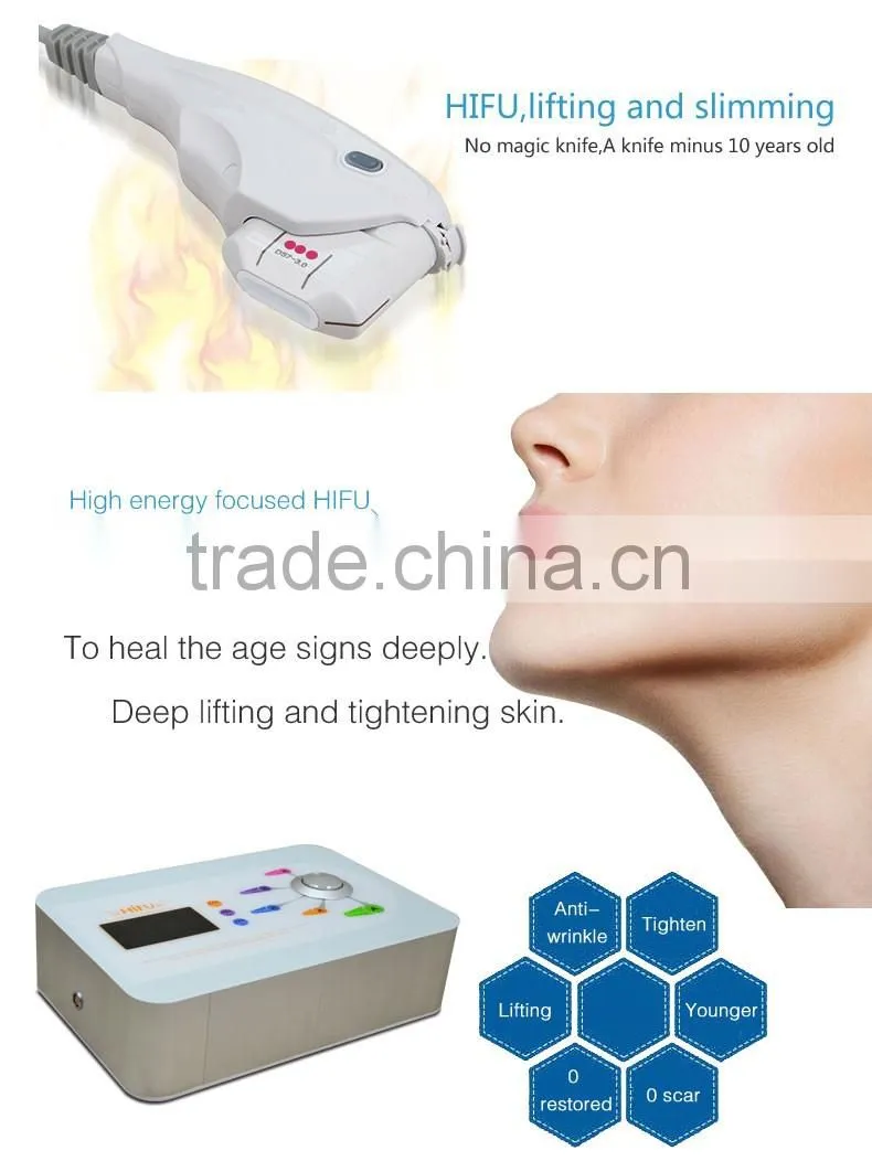 2016 Professional HIFU High Intensity Focused Ultrasound Hifu Machine for Face Lift