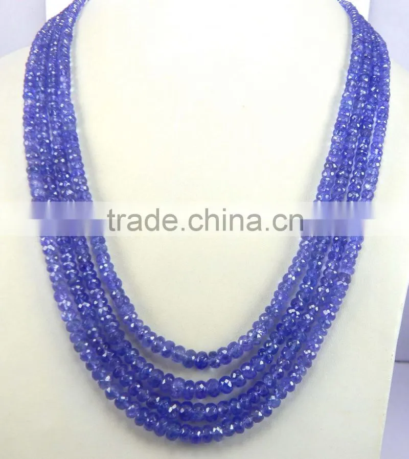 low price Natural Royal Blue AA quality Tanzanite Roundel faceted Beads, tz beads