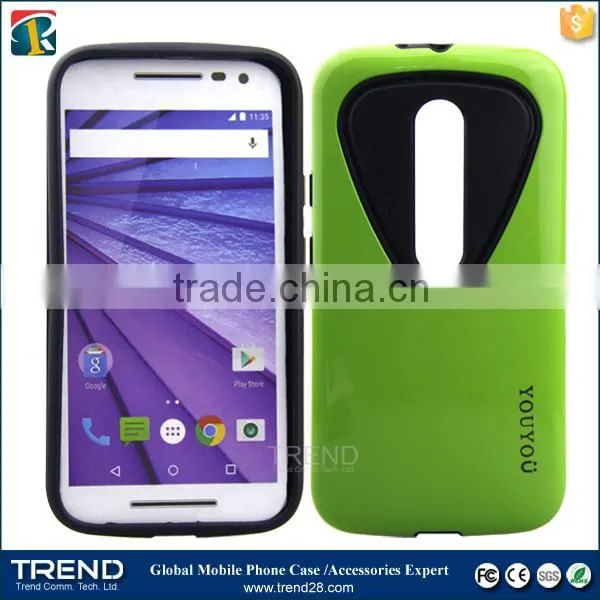 love heart design youyou pc+tpu case for moto G3