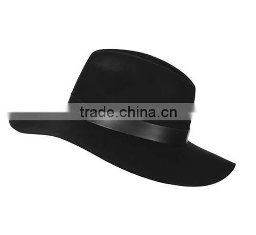 Wholesale Fashionable Wool Felt Hat Fedora Hat Custom Logo Band