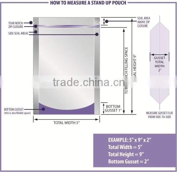 long laminated foil bag