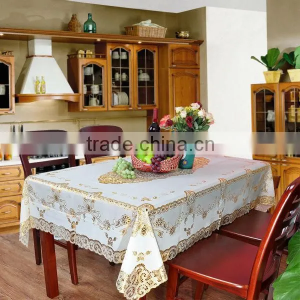 GOLDEN Crochet Vinyl Lace Table cloth - 60*90"