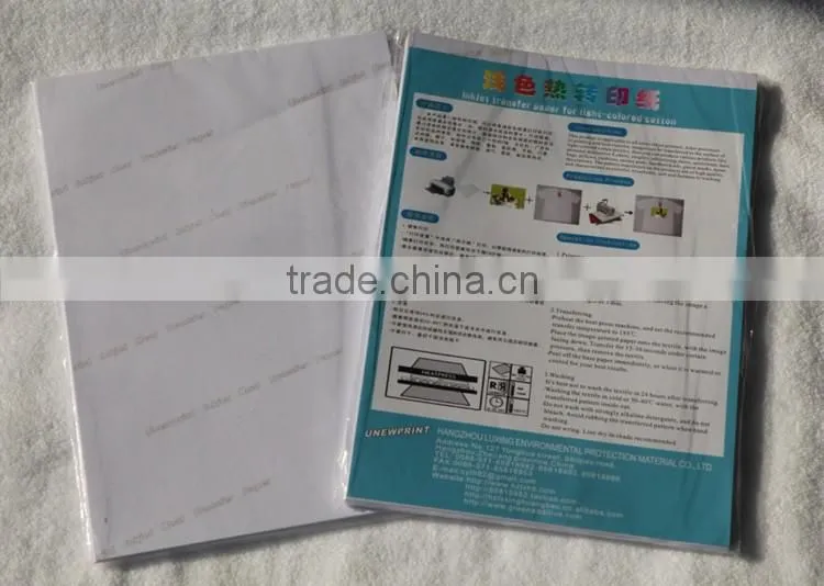Transfer Paper for Light-colored Cotton Fabrics size A4/transfer paper/transfer paper for canon epson HP printer/thermaltransfer