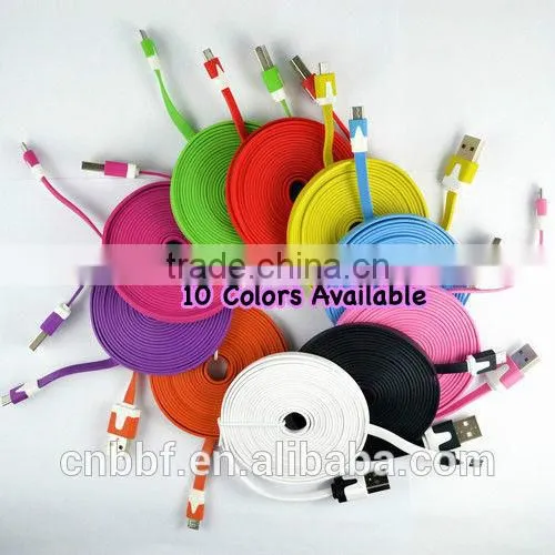 1M 2M 3M Flat Micro USB Data Sync Cable Charger for Samsung Galaxy for HTC for SONY LG