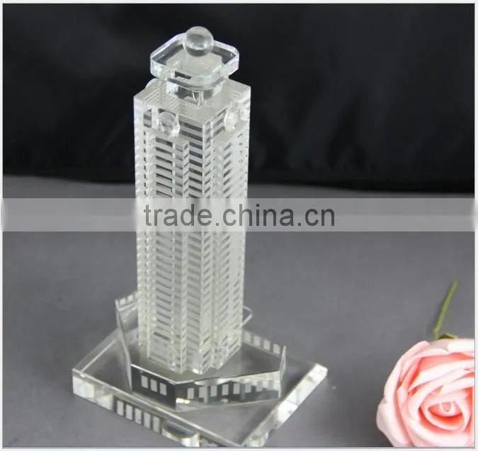 Hot sale crystal building Professional custom crystal model tower