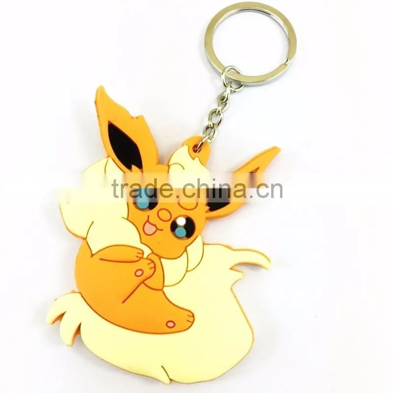Fashion Carton Soft PVC 2d Key chain Wholesale Promotional