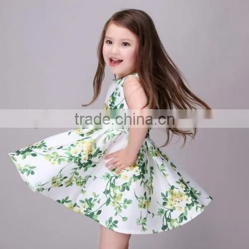 fashion flower picture of children casual dress wholesale summer girl children dress models