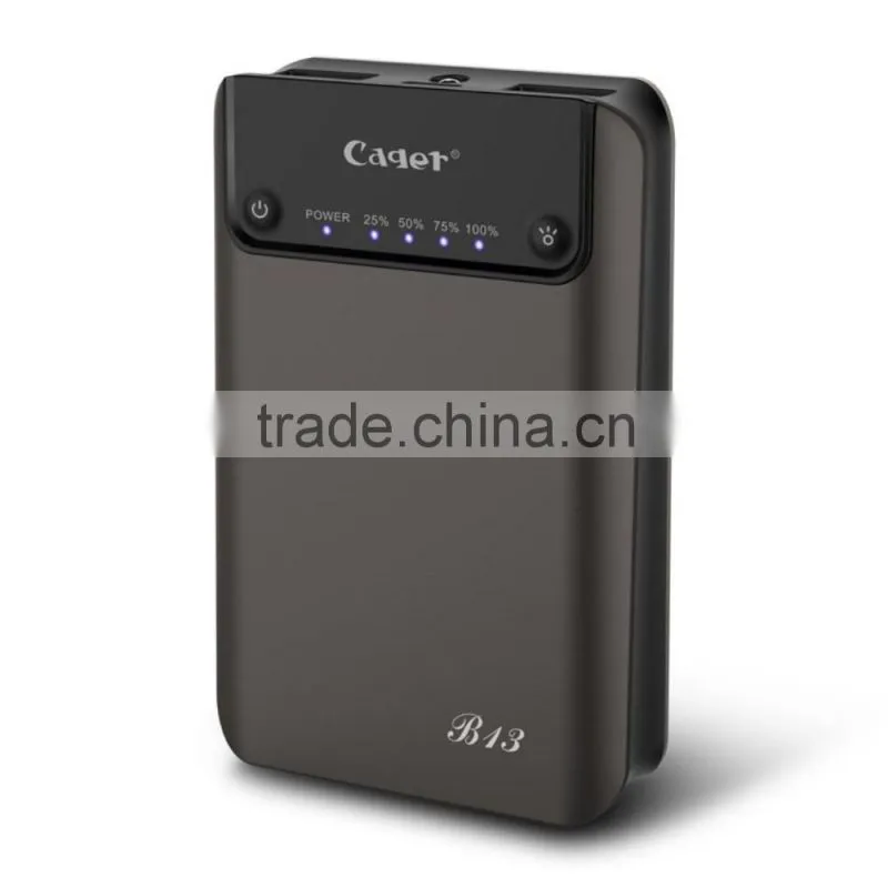 Cager B13 7800mAh Smart Power Bank External Battery Dual USB for iPhone/for iPad/for Samsung/for HTC/Xiaomi