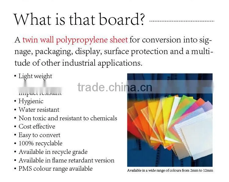 2-10mm Fluted Plastic corrugated Sheet box
