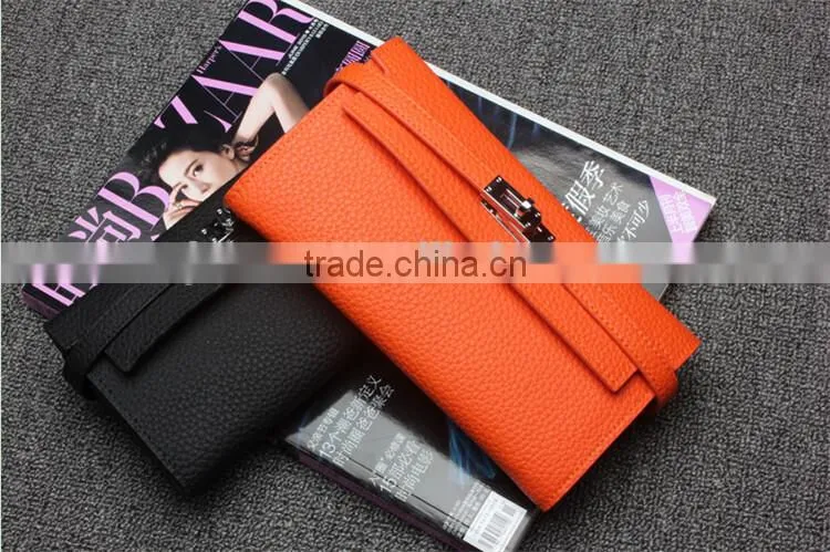 Cheap Genuine cow leather wallet women's Long Wallet