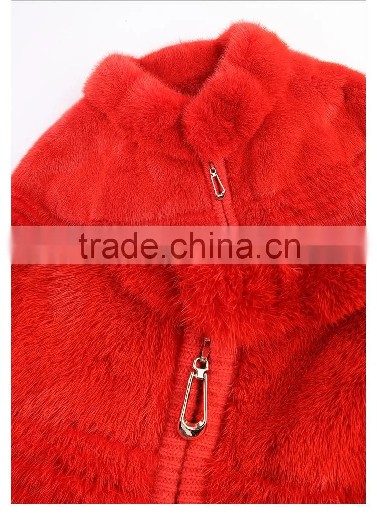 hot sale long fur coats knitted mink for women
