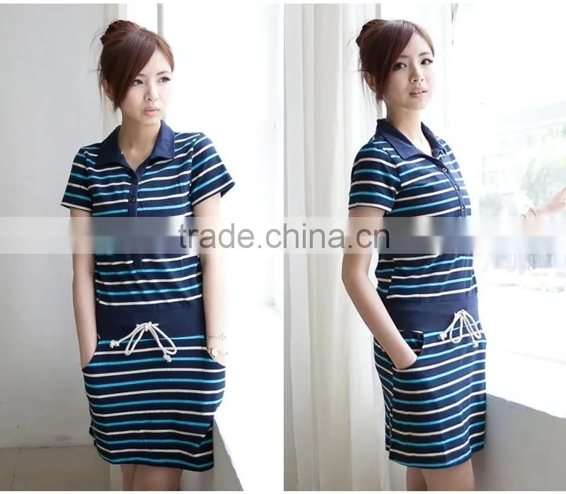 High quality Maternity clothes manufacturers Nursing skirt Striped Cotton