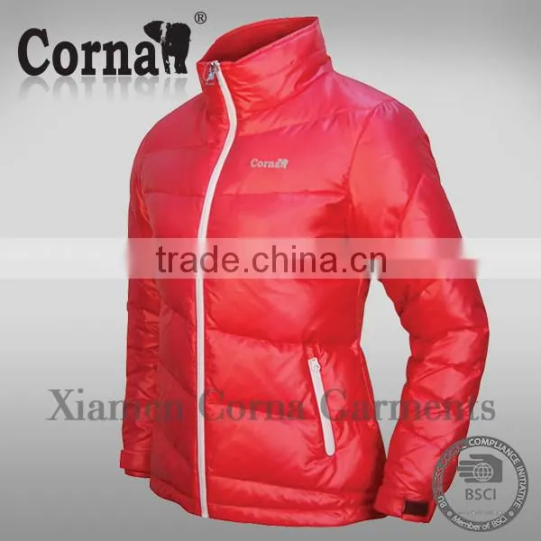 China factory supply red down jacket lightweight ladies winter jacket women parkas