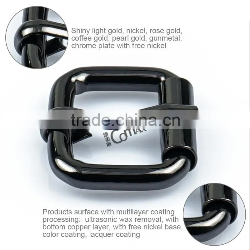 Metal shiny black belt pin buckle for strap