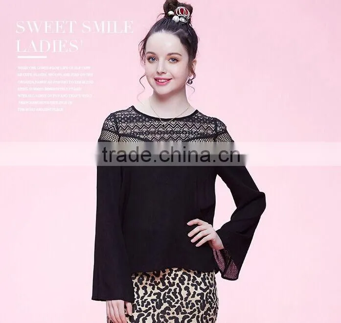 Pretty Steps 2016 women long sleeve knitted blouse ladies blouses and shirts fashion loose tops for girls