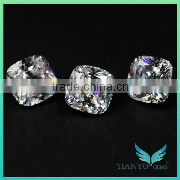 Free Sample Wholesale Zircon Gemstone Cushion Cut White Cubic Zirconia Jewelry
