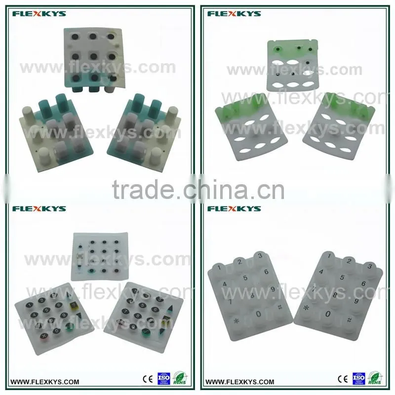20 button function rubber silicone keypad with carbon pill