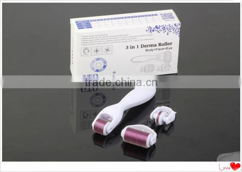 GTO 2015 newest 180/600/1200 pins 3 in 1 derma roller