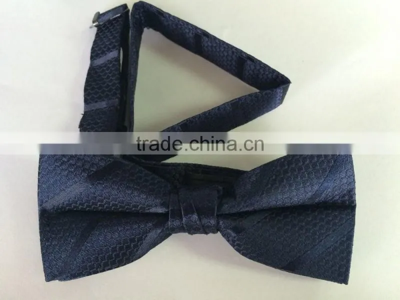 men's 100% silk orange/white/navy bow tie with square and dot design