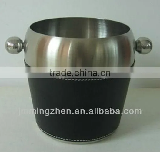 1.0L stainless steel wine ice bucket with handle