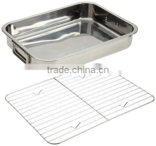 Square Shape Baking Pan BBQ pan with wire rack