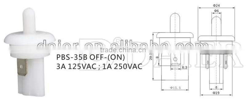 PBS-35B white push button switch for refrigerator door