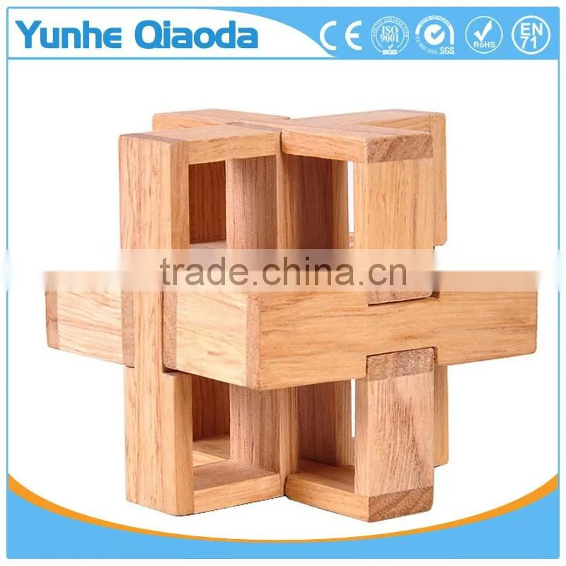 Children's educational toy Luban unlock IQ 3D wooden puzzle