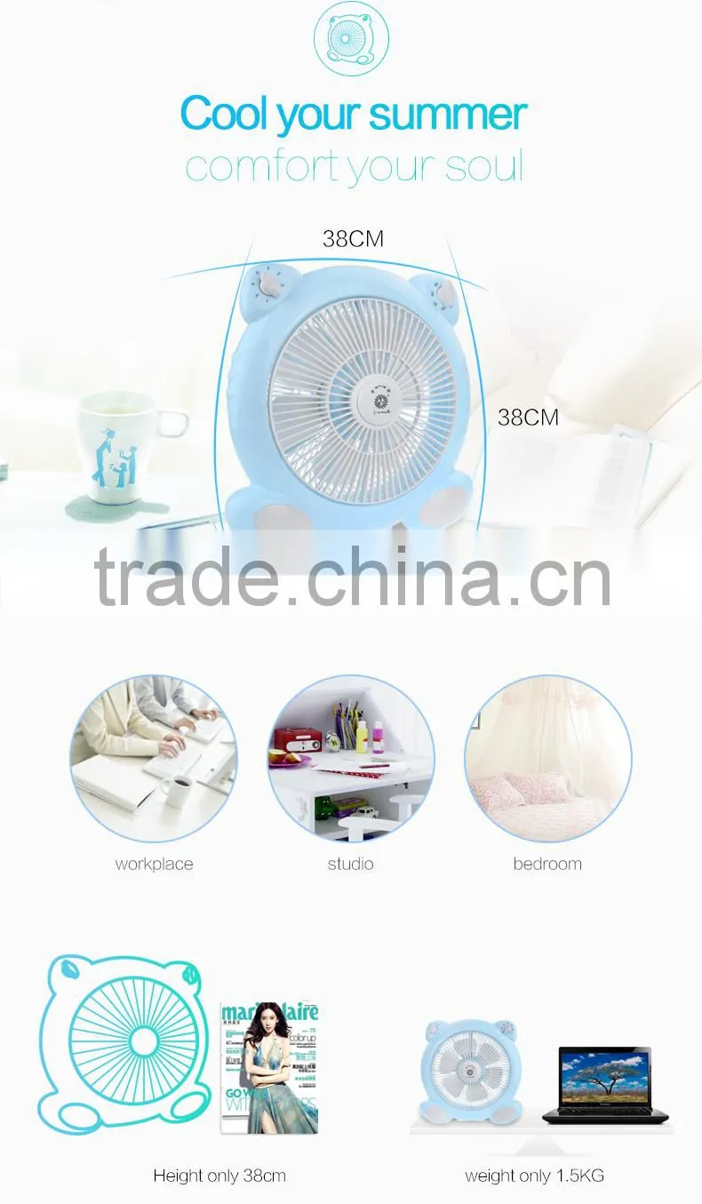 10 inch colorful box table fan with rotaing louvre