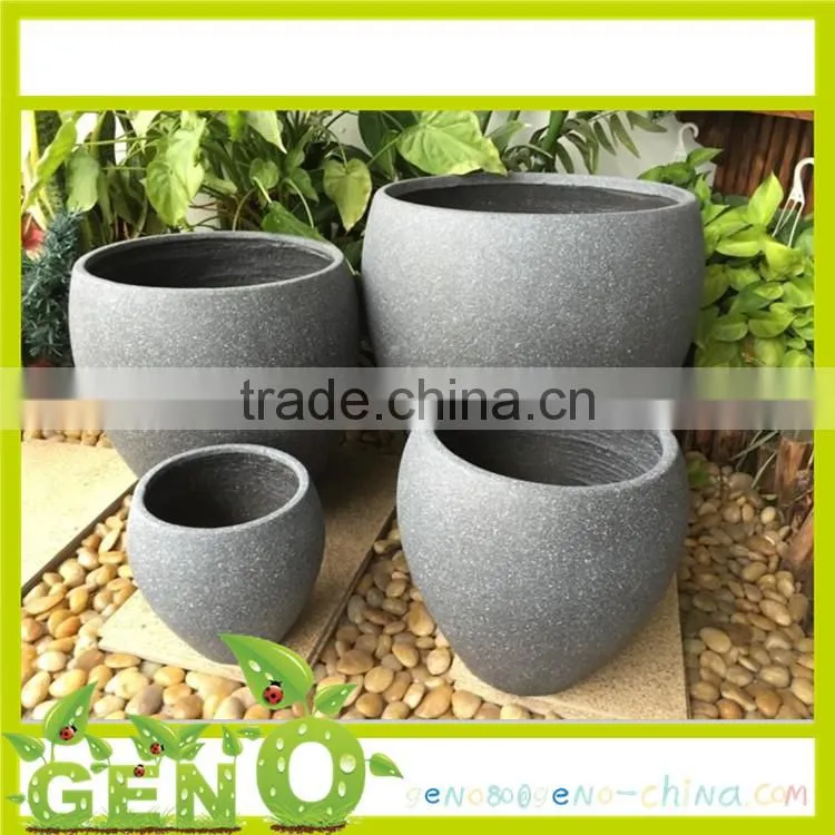 High fire clay polished dark glazed fiberglass flower pot/planter
