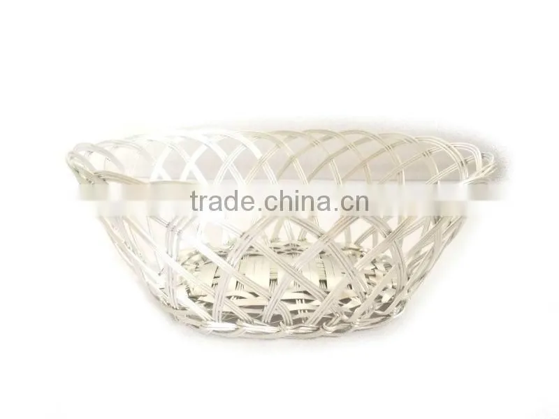 Kitchen Table Hand Woven Metal Bread Fruit Basket