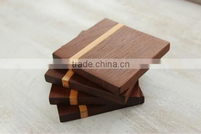 High Quality Multiple Color Wooden Coaster Joint Black Walnut and Oak Coaster