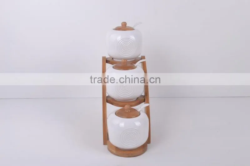 hot sale high quality pottery canister sets / pottery canisters set/3pcs set pottery kitchen canisters