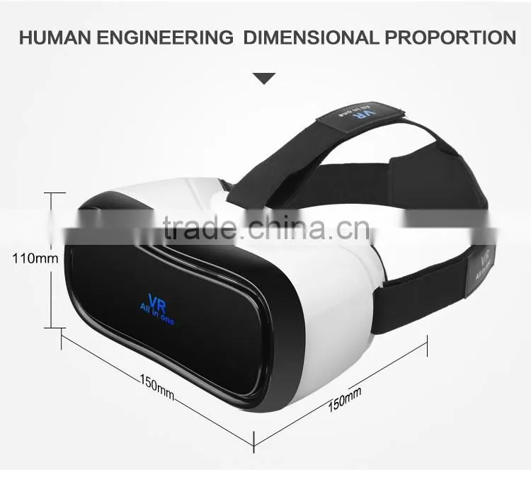 China factory and good quality lower price Plastic VR Headset All in One VR with high transparent optic resin material