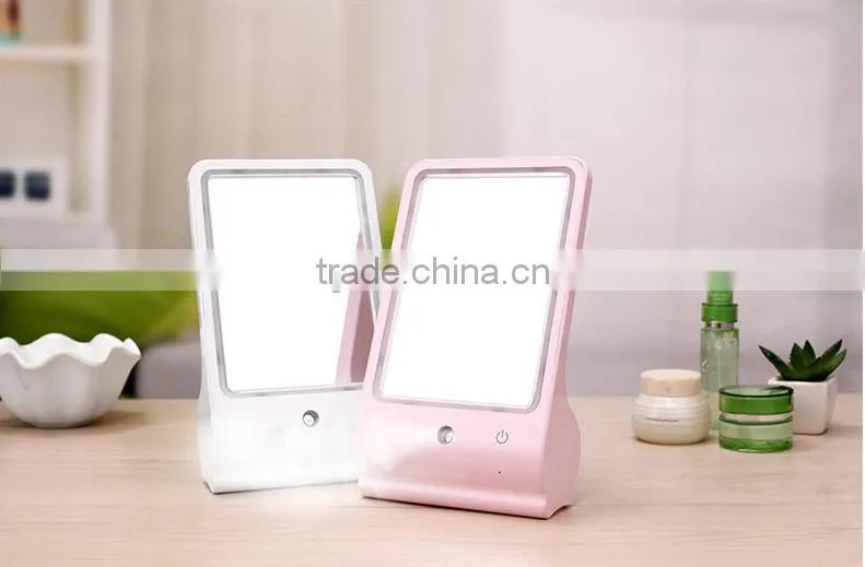 USB Desktop Makeup Mirror With LED Lamp/ Portable Mist Spray Apparatus