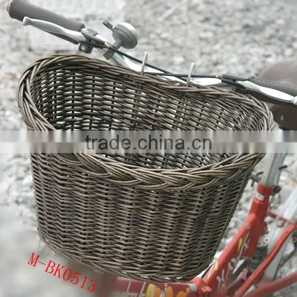 Oval wicker bicycle basket & bicycle accessory