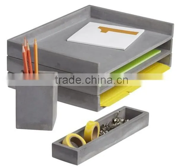 New design Concrete cement pen inserting tube with cat statue