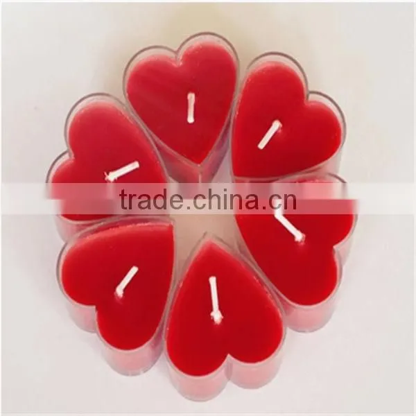 Wedding Decor Chinese Pretty Red Glass Votives Heart Shaped Candle Holder