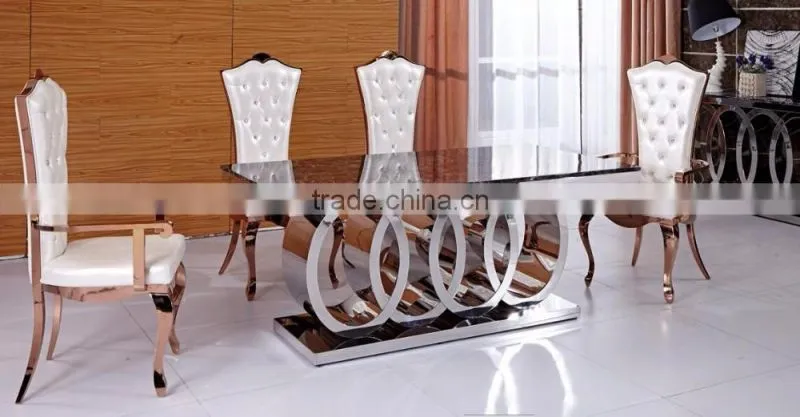 A8081 high gloss marble dining table with 8 seater
