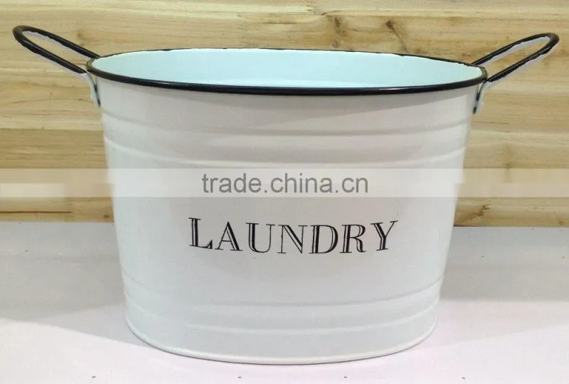 Laundry Bucket with Black Rim