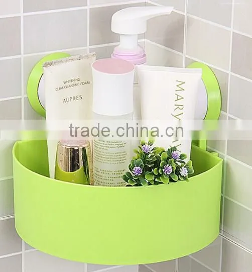 plastic Triangle Bathroom Shelves with strong Sucker