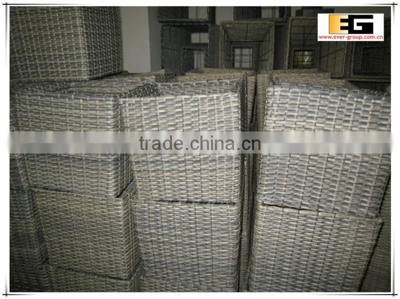 PE/Plastic rattan square with liner flower planter