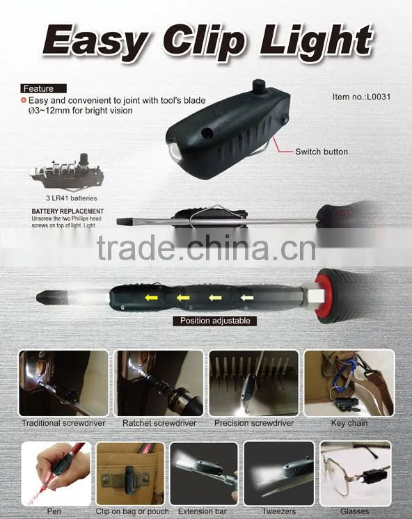 Easy Clip Light for 3-12mm diameter tool shafts