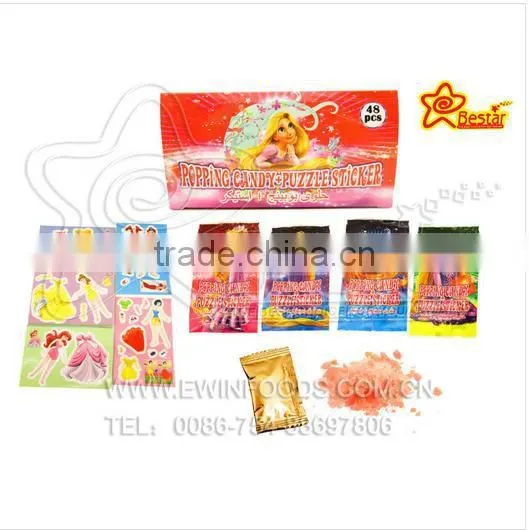 Nice Girl Puzzle Sticker With Popping Candy