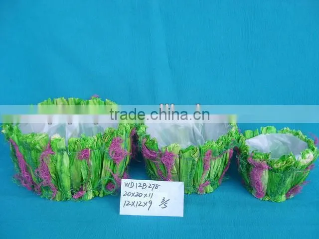 Handmade Decorative Flower Basket with handle