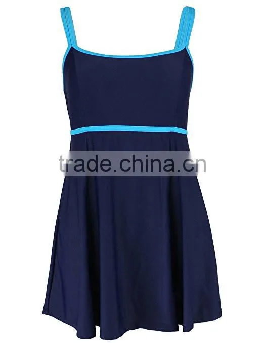 Backless Swimsuit Wholesale Women Ladies Bandeau Color Contrast Swimdress One Piece Bathing Suit High Waisted Swimsuit