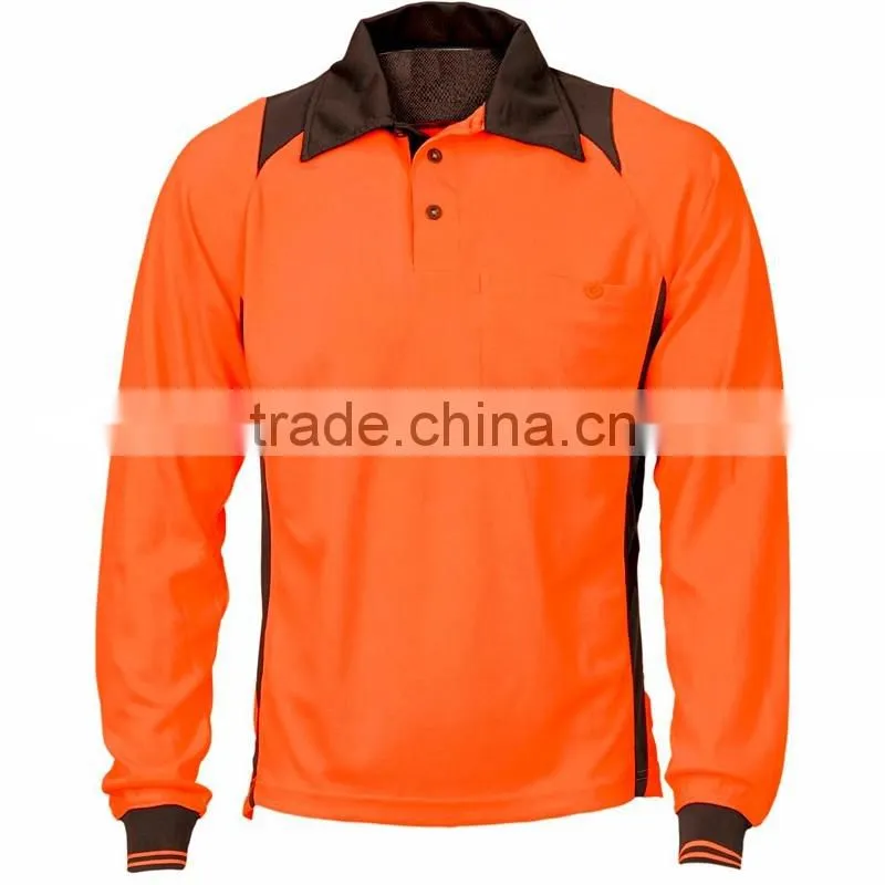 COOL-BREEZE CONTRAST MESH POLO - LONG SLEEVE