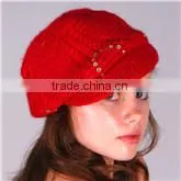 Wholesale pom pom knitted custom acrylic beanie