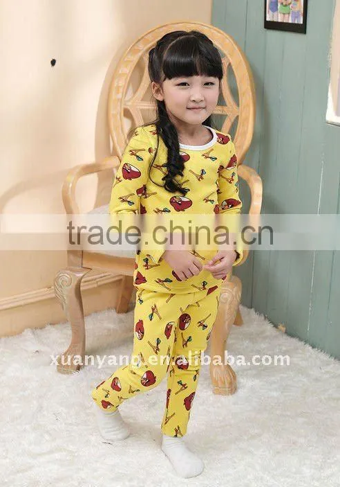 wholesale 2016 fashion design oem kids easy wear long sleeve inner animal pajamas