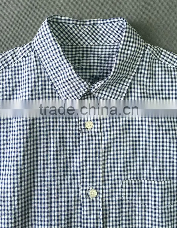 2017 check Shirts for men 100% cotton european urban party wear slim fit long sleeve manufacturer