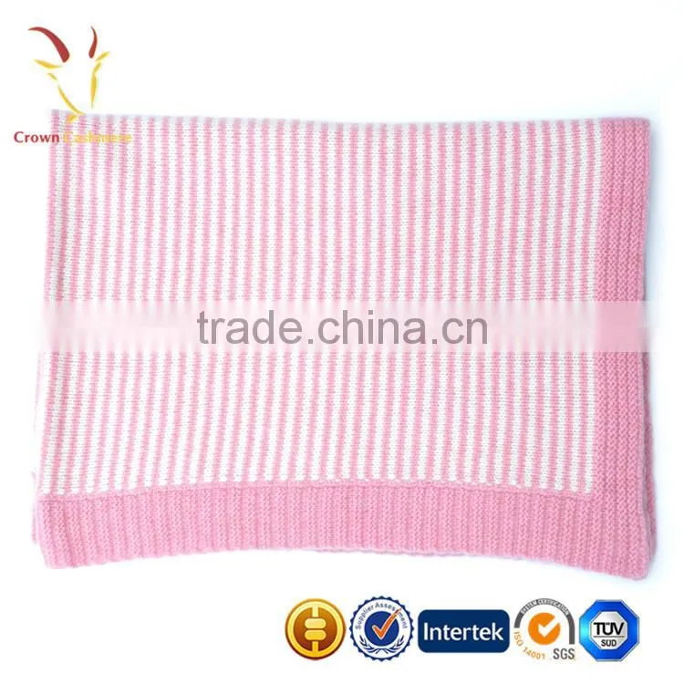 Soft High Quality Cheap knitted cashmere baby blanket